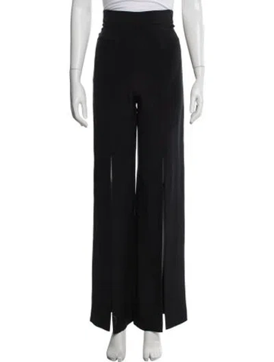 Pre-owned Cushnie Silk Wide Leg Pants In Black