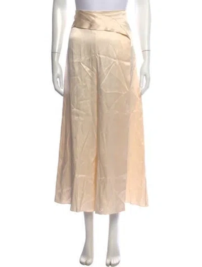 Pre-owned Cushnie Silk Wide Leg Pants In Neutrals