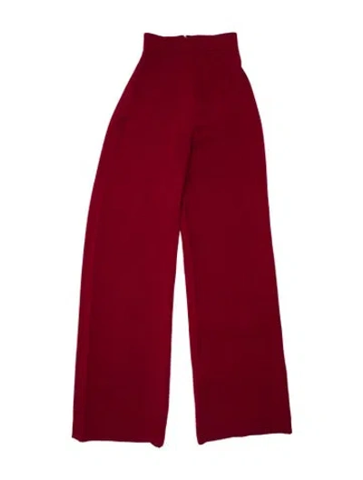 Pre-owned Cushnie Silk Wide Leg Pants In Red