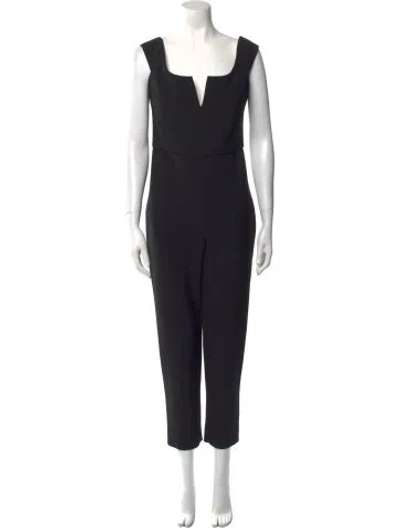 Pre-owned Cushnie Square Neckline Jumpsuit In Black