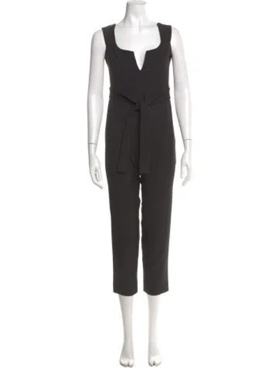 Pre-owned Cushnie Square Neckline Jumpsuit In Grey