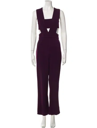 Pre-owned Cushnie Square Neckline Jumpsuit In Purple