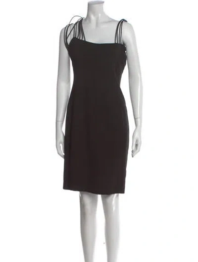 Pre-owned Cushnie Square Neckline Knee-length Dress In Black