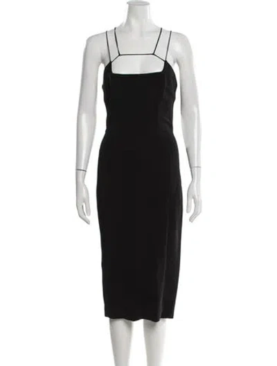 Pre-owned Cushnie Square Neckline Knee-length Dress In Black
