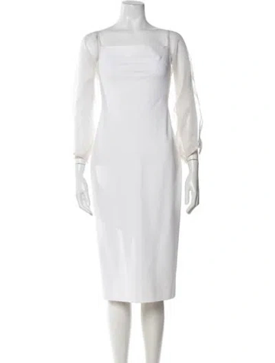 Pre-owned Cushnie Square Neckline Knee-length Dress In Neutral