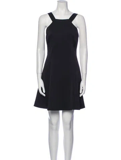 Pre-owned Cushnie Square Neckline Mini Dress In Black