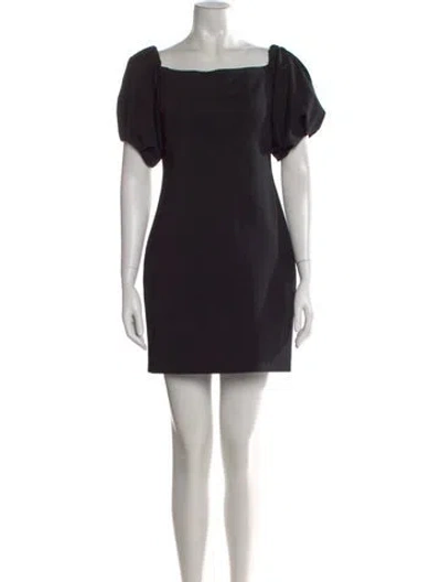 Pre-owned Cushnie Square Neckline Mini Dress In Black