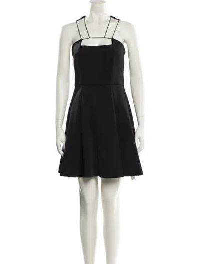 Pre-owned Cushnie Square Neckline Mini Dress In Blue