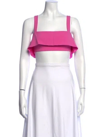 Pre-owned Cushnie Square Neckline Sleeveless Crop Top In Purple