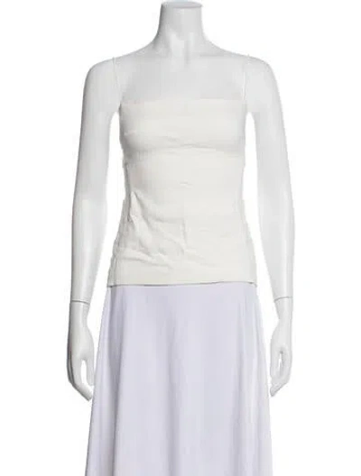 Pre-owned Cushnie Square Neckline Sleeveless Top In White
