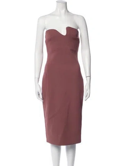Pre-owned Cushnie Strapless Knee-length Dress In Purple