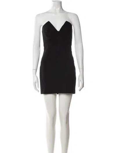 Pre-owned Cushnie Strapless Mini Dress In Black
