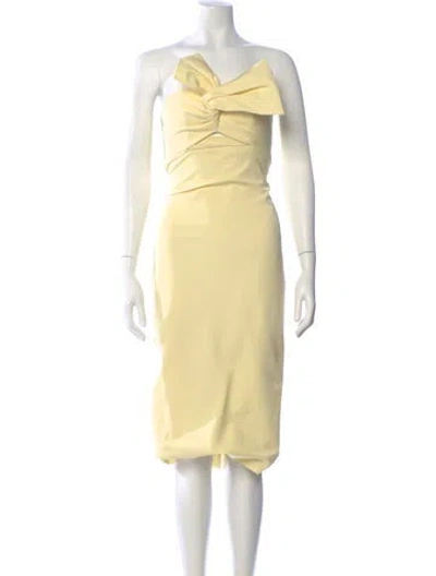 Pre-owned Cushnie Strapless Mini Dress In Yellow
