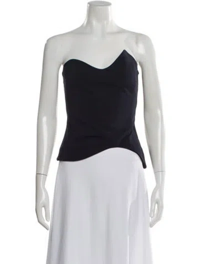 Pre-owned Cushnie Strapless Top In Blue
