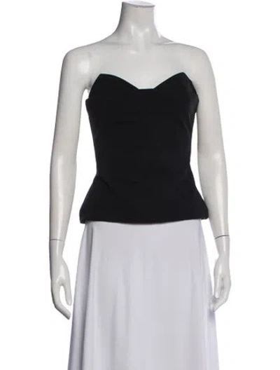 Pre-owned Cushnie Strapless Top In Blue