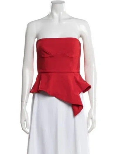 Pre-owned Cushnie Strapless Top In Red