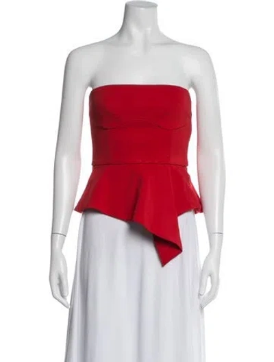 Pre-owned Cushnie Strapless Top In Red