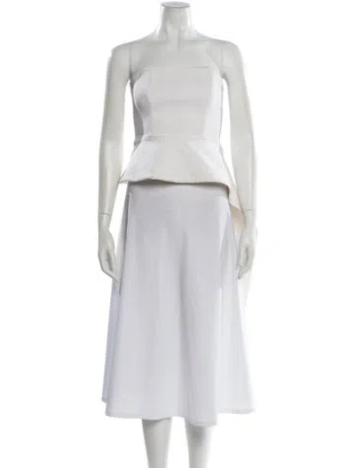 Pre-owned Cushnie Strapless Top In White
