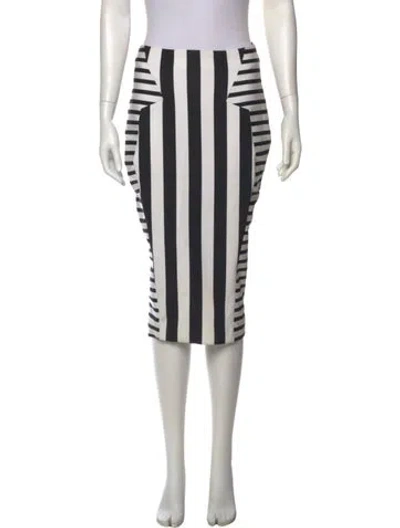 Pre-owned Cushnie Striped Knee-length Skirt In Black