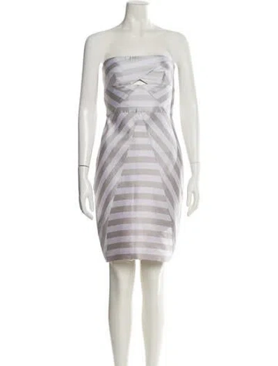 Pre-owned Cushnie Striped Mini Dress In Gray