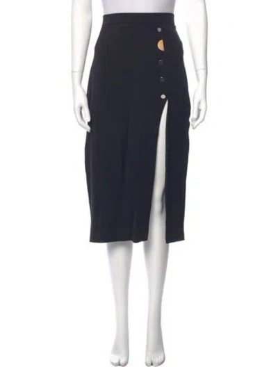 Pre-owned Cushnie Studded Accents Midi Length Skirt In Blue