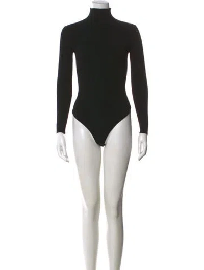 Pre-owned Cushnie Turtleneck Long Sleeve Bodysuit In Black