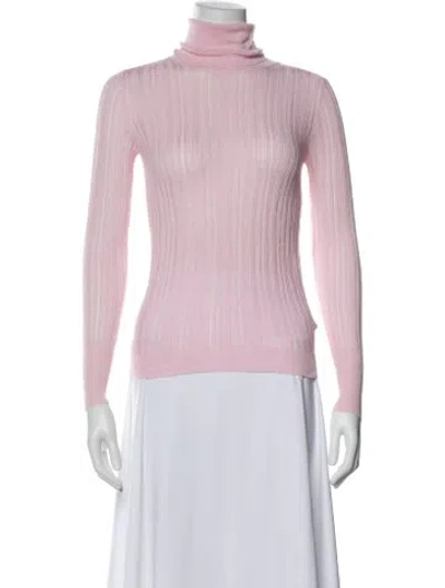 Pre-owned Cushnie Turtleneck Long Sleeve Top In Pink