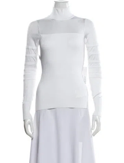 Pre-owned Cushnie Turtleneck Long Sleeve Top W/ Tags In White