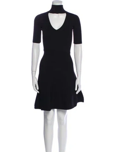 Pre-owned Cushnie Turtleneck Mini Dress In Black