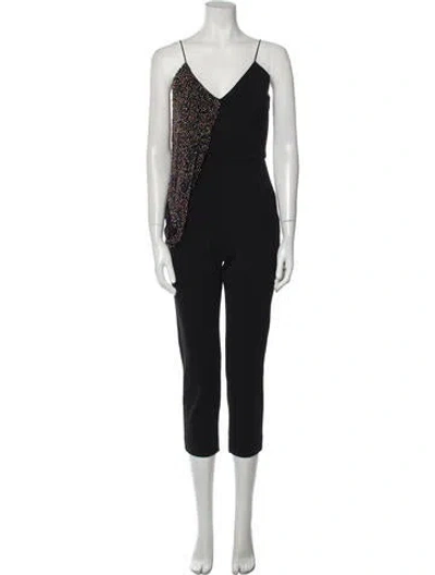 Pre-owned Cushnie V-neck Jumpsuit In Black