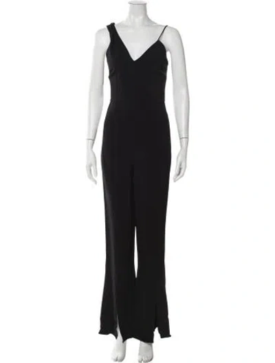 Pre-owned Cushnie V-neck Jumpsuit In Black