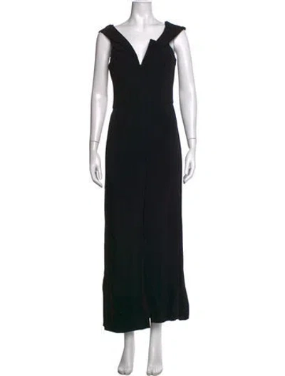 Pre-owned Cushnie V-neck Jumpsuit In Black