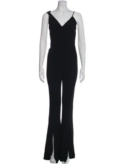 Pre-owned Cushnie V-neck Jumpsuit W/ Tags In Blue