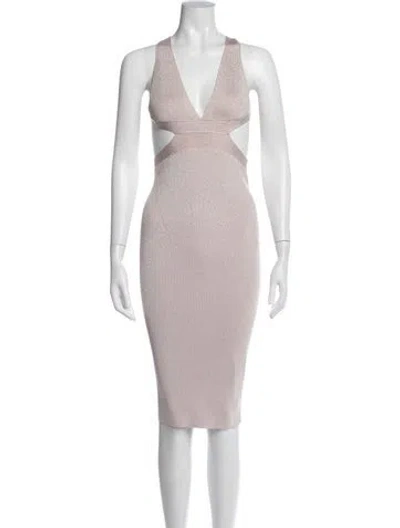Pre-owned Cushnie V-neck Knee-length Dress