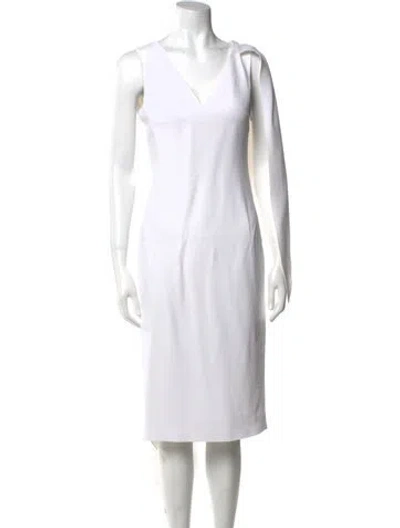 Pre-owned Cushnie V-neck Knee-length Dress In Neutral