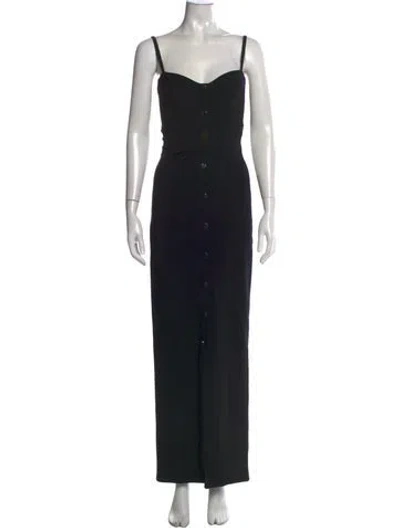 Pre-owned Cushnie V-neck Long Dress In Black