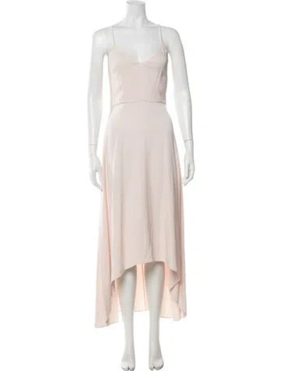 Pre-owned Cushnie V-neck Long Dress In Neutrals