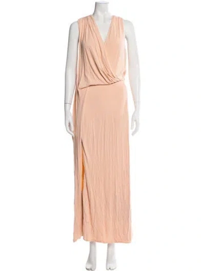 Pre-owned Cushnie V-neck Long Dress In Red