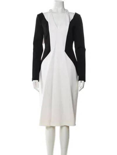 Pre-owned Cushnie V-neck Midi Length Dress