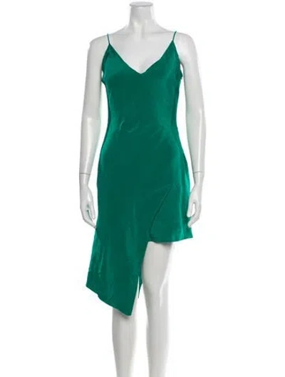 Pre-owned Cushnie V-neck Midi Length Dress In Green