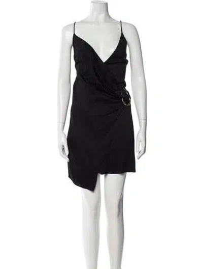 Pre-owned Cushnie V-neck Mini Dress In Black