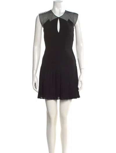 Pre-owned Cushnie V-neck Mini Dress In Black