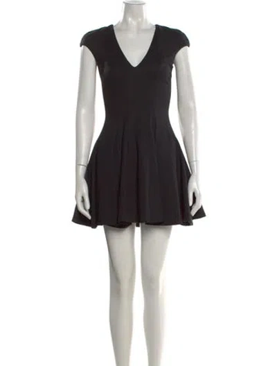 Pre-owned Cushnie V-neck Mini Dress In Black