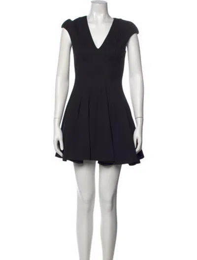 Pre-owned Cushnie V-neck Mini Dress In Black