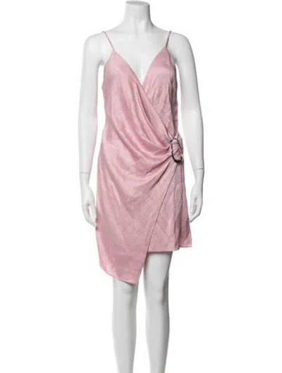 Pre-owned Cushnie V-neck Mini Dress In Pink