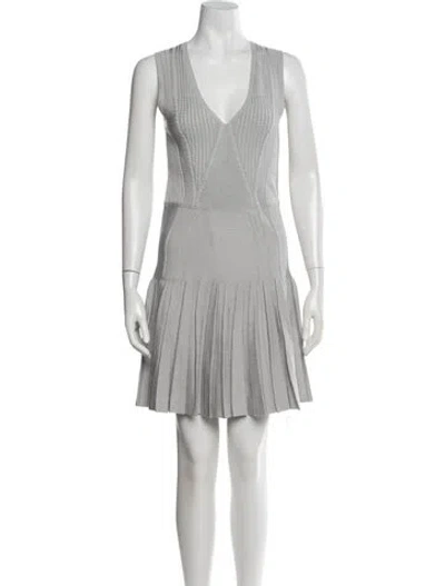Pre-owned Cushnie V-neck Mini Dress W/ Tags In Gray