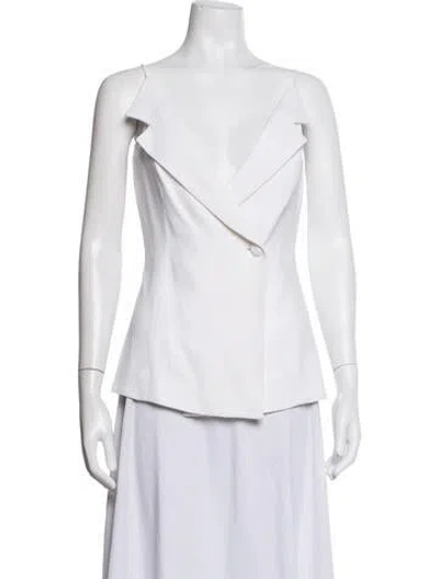 Pre-owned Cushnie V-neck Sleeveless Top W/ Tags In White