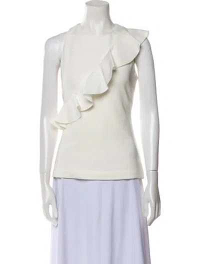 Pre-owned Cushnie V-neck Sleeveless Top In White