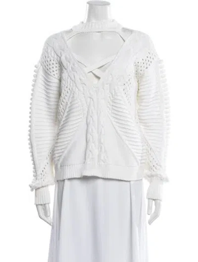 Pre-owned Cushnie V-neck Sweater In Neutral