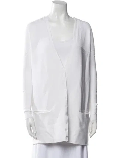 Pre-owned Cushnie V-neck Sweater In White